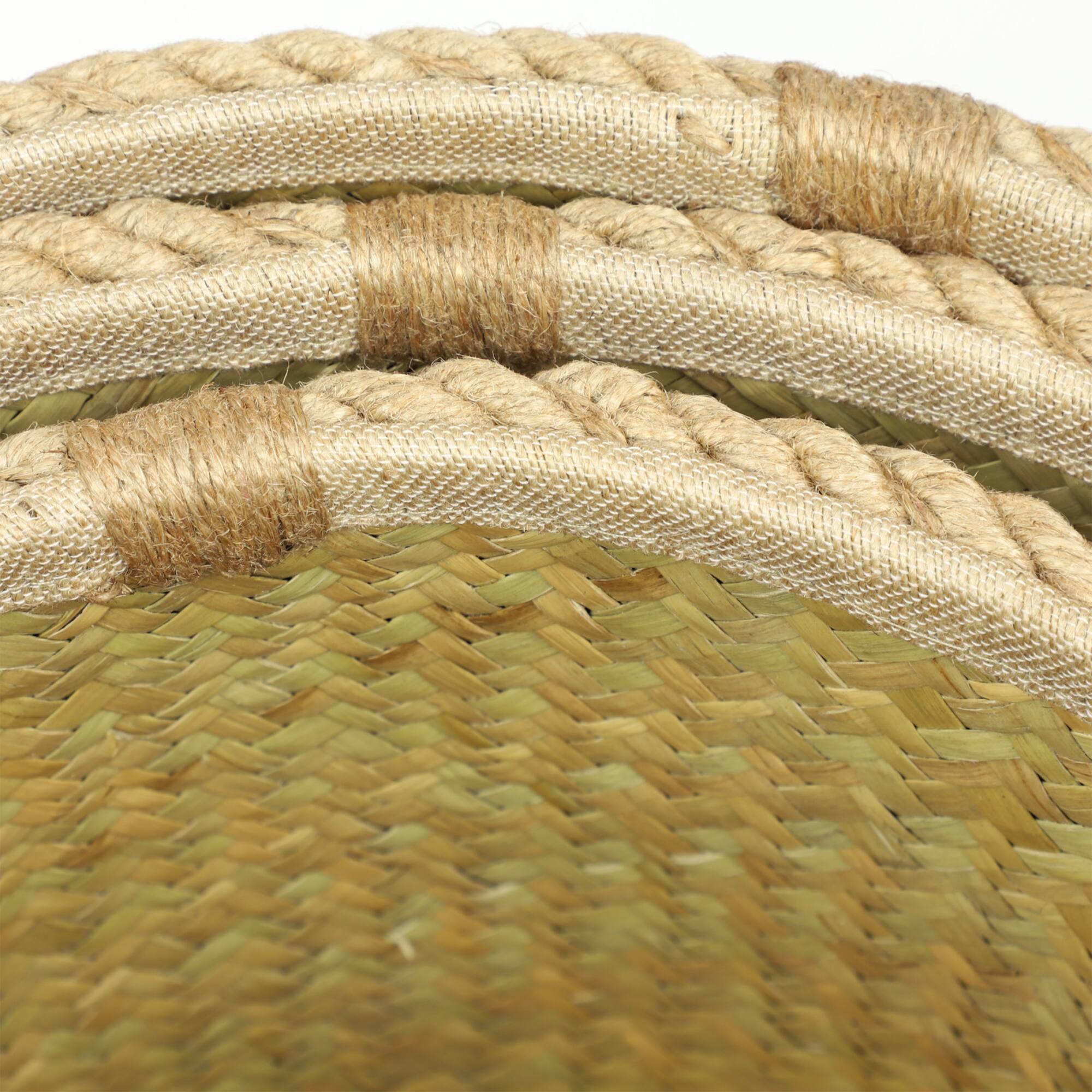 White Seagrass Coastal Storage Basket Set